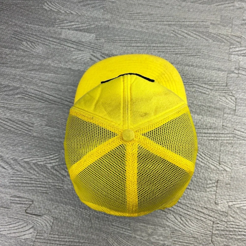Vintage 80s Ryder Trucker Hat Cap Snap Back Adjustable Yellow Rope Patch Logo‎
